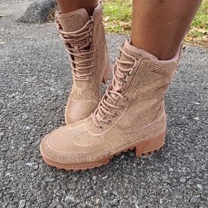 Rose Gold Rhinestone Boots